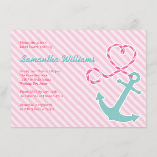 Cute Nautical Bridal Shower Invitations Kaart