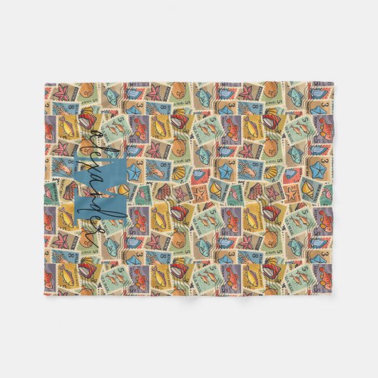 Cute Nautical Fleece Deken (Voorkant (Horizontaal))