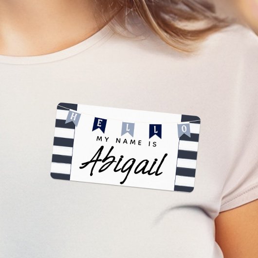 Cute Nautical Hallo Mijn naam is de Stickers van d