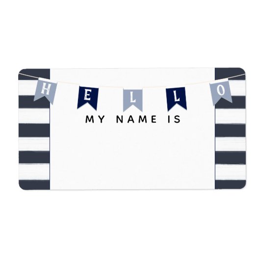 Cute Nautical Hallo Mijn naam is de Stickers van d (Voorkant)