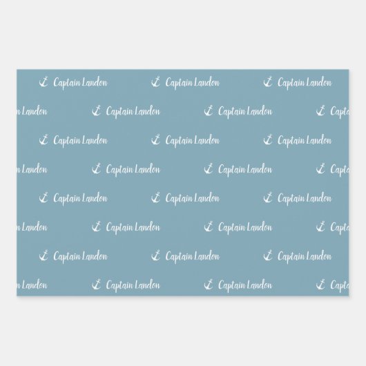 Cute Nautical Lighthouse Boat Kind Pattern Party Inpakpapier Vel (Voorkant 2)