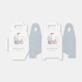 Cute Nautical Pastel Red Blue Sailboat Baby shower Bedankdoosjes (Uitgevouwen)