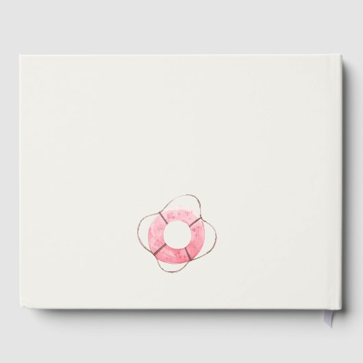 Cute Nautical Pastel Red Blue Sailboat Baby shower Gastenboek (Achterkant)