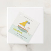 Cute Nautical Pirate Mouse Sailboat Baby shower Bedankjes Labels (In situ)