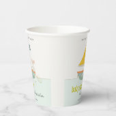 Cute Nautical Pirate Mouse Sailboat Baby shower Papieren Bekers (Links)