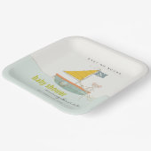 Cute Nautical Pirate Mouse Sailboat Baby shower Papieren Bordje (Gebogen)