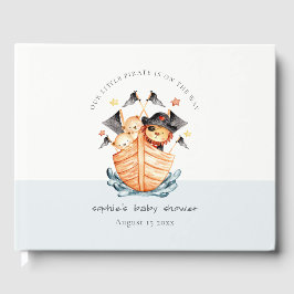 Cute Nautical Pirate Ship Lion Cub Baby shower Gastenboek