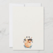 Cute Nautical Pirate Ship Lion Cub Baby shower Kaart (Achterkant)