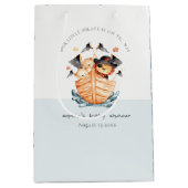 Cute Nautical Pirate Ship Lion Cub Baby shower Medium Cadeauzakje (Voorkant)