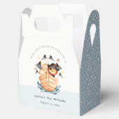Cute Nautical Pirate Ship Lion Cub Kids Birthday Bedankdoosjes (Geopend)