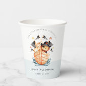 Cute Nautical Pirate Ship Lion Cub Kids Birthday Papieren Bekers (Voorkant)