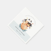 Cute Nautical Pirate Ship Lion Cub Kids Birthday Servet (Hoek)