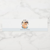 Cute Nautical Pirate Ship Lion Cub Kids Birthday Waterfles Etiket (Enkel label)