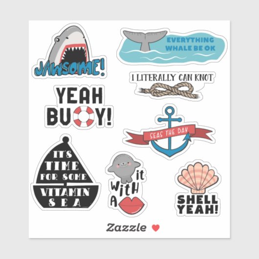 Cute Nautical Puns Sticker (Vel)
