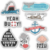Cute Nautical Puns Sticker (Voorkant)