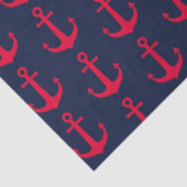 Cute Nautical Red Anchors Navy Blue Tissuepapier (Detail)