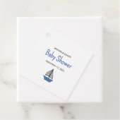 Cute Nautical Sailboat Baby Boy Couples Shower Bedankjes Labels (In situ)