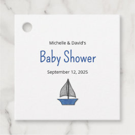 Cute Nautical Sailboat Baby Boy Couples Shower Bedankjes Labels