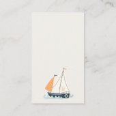 Cute Nautical Sailboat Boys Display Baby shower Informatiekaartje (Achterkant)