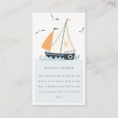 Cute Nautical Sailboat Boys Display Baby shower Informatiekaartje (Voorkant)