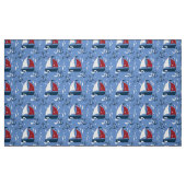 Cute Nautical Sailboat Pattern Stof (Fat Quarter)