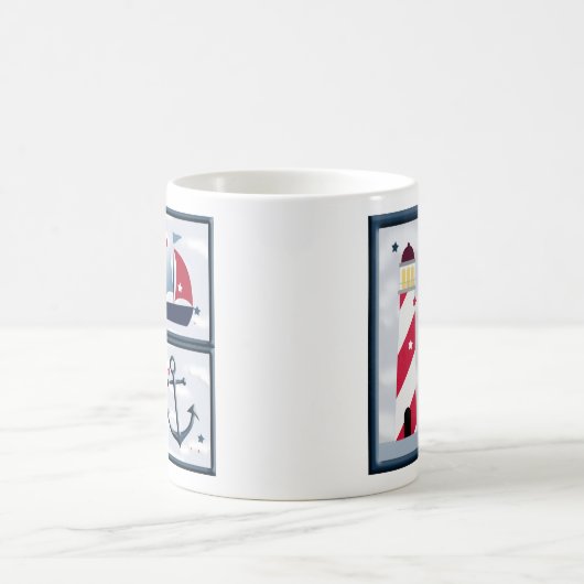 Cute Nautical Sailing Design 11oz Coffee-Mok Koffiemok (Center)