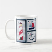 Cute Nautical Sailing Design 11oz Coffee-Mok Koffiemok (Links)