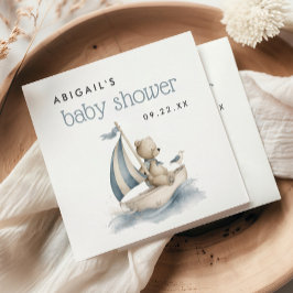 Cute Nautical Teddy Bear Boys Baby Shower Servet