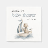 Cute Nautical Teddy Bear Boys Baby Shower Servet (Voorkant)