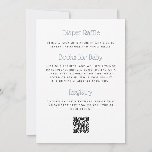 Cute Nautical Teddy Bear QR Code Boy Baby Shower Kaart (Achterkant)