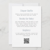 Cute Nautical Teddybeer QR Code Jongens Baby Showe Kaart (Achterkant)