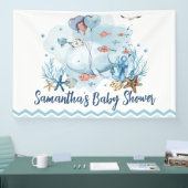 Cute Nautical Walvis Baby Shower Welkom Achtergron Spandoek (Beurs)