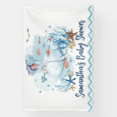 Cute Nautical Walvis Baby Shower Welkom Achtergron Spandoek (Verticaal)