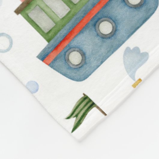 Cute Nautical Waterverf Boats Boy Personalized Fleece Deken (Hoek)