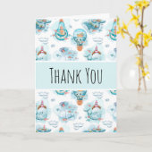 Cute Nautical Waterverf Pattern Hartelijk dank Kaart (Gele Bloem)