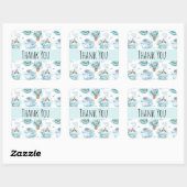 Cute Nautical Waterverf Pattern Hartelijk dank Vierkante Sticker (Vel)