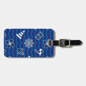 Cute Nautical Waves Pattern Bagagelabel (Voorkant horizontaal)