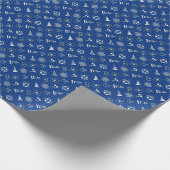 Cute Nautical Waves Pattern Cadeaupapier (Hoek)