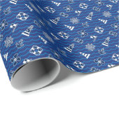 Cute Nautical Waves Pattern Cadeaupapier (Rol Hoek)