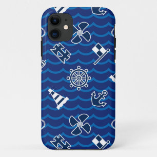 Cute Nautical Waves Pattern Case-Mate iPhone Case