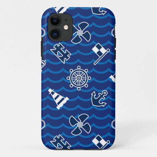 Cute Nautical Waves Pattern Case-Mate iPhone Case (Achterkant)