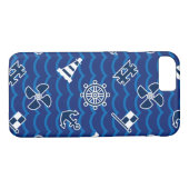 Cute Nautical Waves Pattern Case-Mate iPhone Case (Achterkant (Horizontaal))