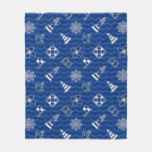 Cute Nautical Waves Pattern Fleece Deken (Voorkant)
