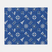 Cute Nautical Waves Pattern Fleece Deken (Voorkant (Horizontaal))