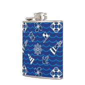 Cute Nautical Waves Pattern Heupfles (Links)