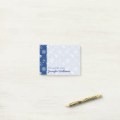 Cute Nautical Waves Pattern | Jouw namen toevoegen Post-it® Notes (Op bureau)