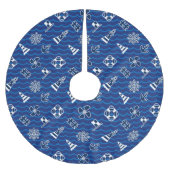 Cute Nautical Waves Pattern Kerstboom Rok (Voorkant)