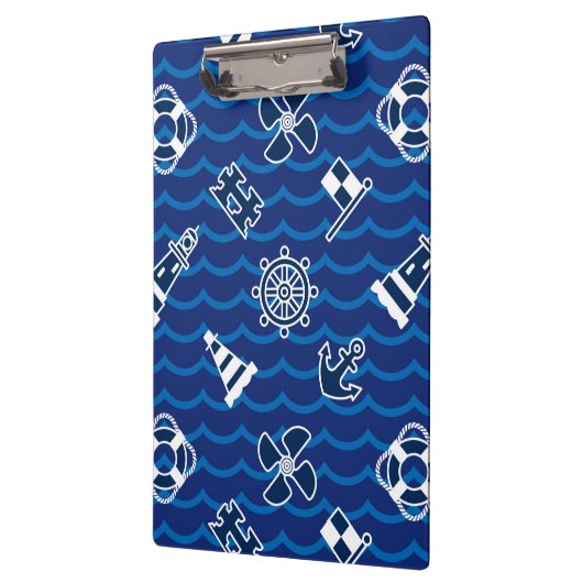 Cute Nautical Waves Pattern Klembord (Links)