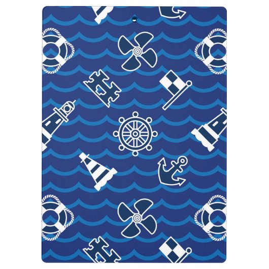Cute Nautical Waves Pattern Klembord (Achterkant)