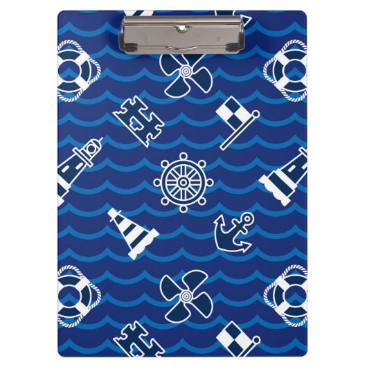 Cute Nautical Waves Pattern Klembord (Voorkant)